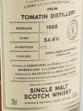 Load image into Gallery viewer, Connoisseur's Choice Cask Strength Tomatin 32 Year Old 1988