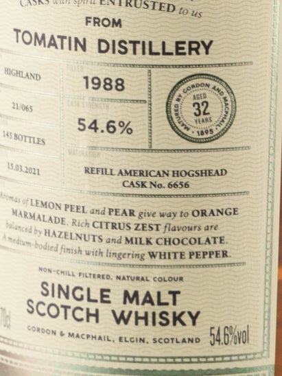 Connoisseur's Choice Cask Strength Tomatin 32 Year Old 1988