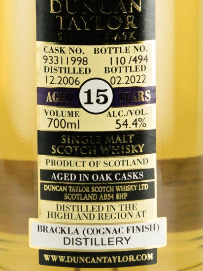 Duncan Taylor Single Cask Blackla 15 Year Old 2006