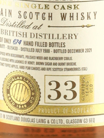 Extra Old Particular North British 33 Year Old 1988