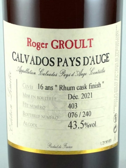 Roger Groult 16 Year Old Rum Finish
