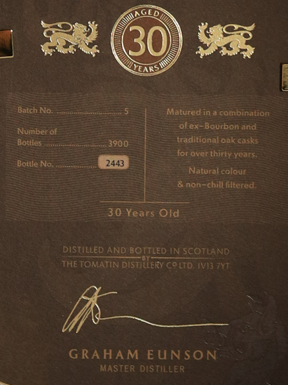 Tomatin 30 Year Old Batch 5