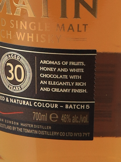 Tomatin 30 Year Old Batch 5
