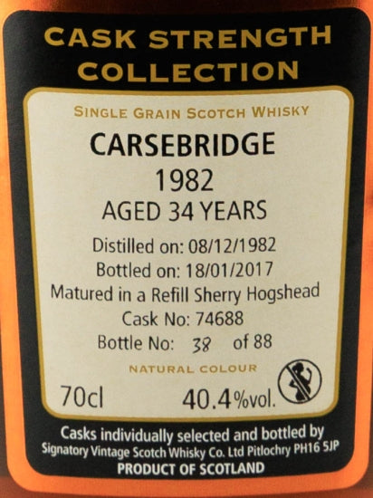 Signatory Carsbridge 34 Year Old 1982