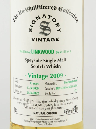 Signatory Linkwood 13 Year Old 2009 Cask 34013-34016