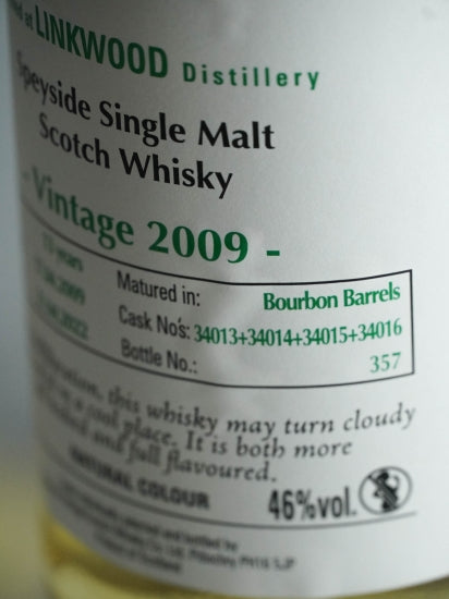 Signatory Linkwood 13 Year Old 2009 Cask 34013-34016