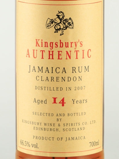 Kingsbury Authentic Jamaica Clarendon 14 Year Old 2007