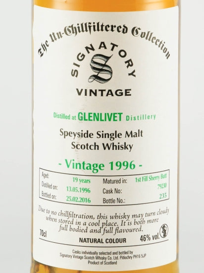 Signatory Glenlivet 19 Year Old 1996