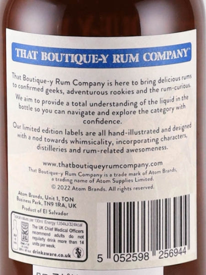 Boutique Rum Company Secret Distillery #6 El Salvador 13 Year Old Batch 1