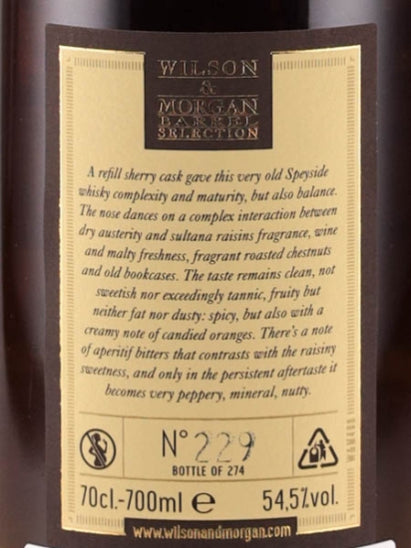 Wilson & Morgan The Speyside 30 Year Old 1991