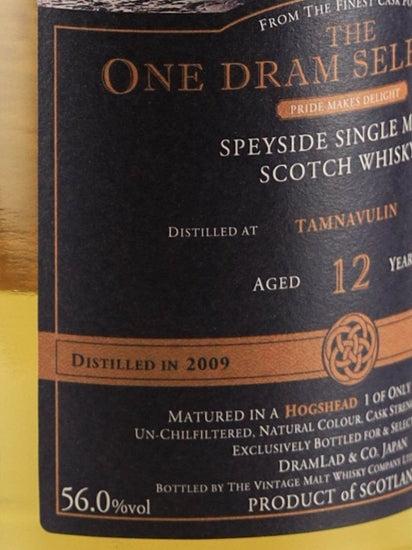 One Dram Selection Tamnavulin 12 Year Old 2009