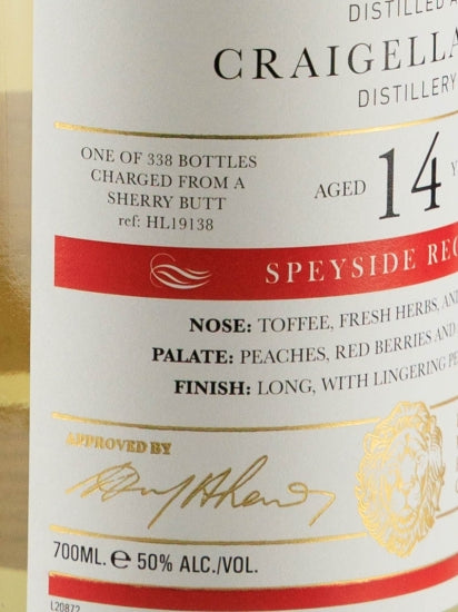 Old Malt Cask Craigellachie 14 Year Old 2007