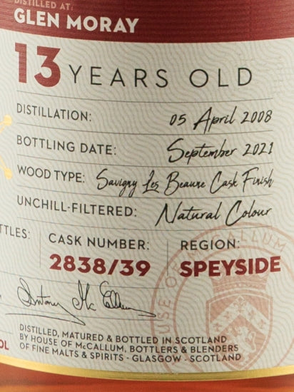 House of McCallum Glenmorangie 13 Year Old 2008