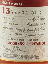 Load image into Gallery viewer, House of McCallum Glenmorangie 13 Year Old 2008