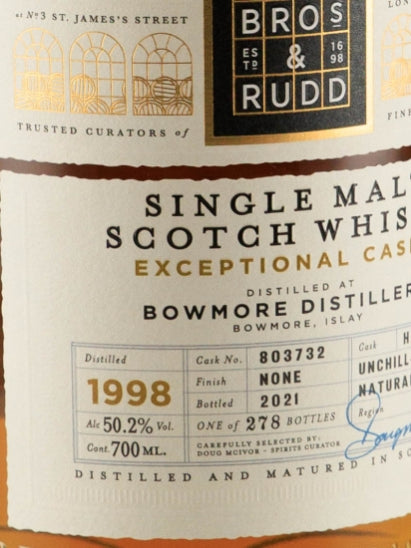 BB&R Exceptional Cask Bowmore 23 Year Old 1998