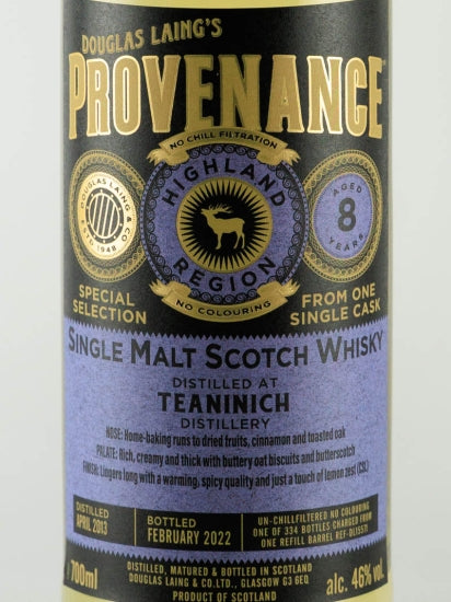 Provenance Teaninich 8 Year Old 2013
