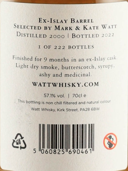 Watt Whisky Dumbarton 21 Year Old 2000