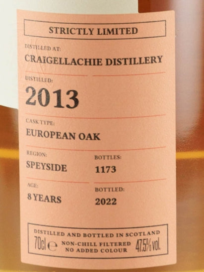 Capermore Strictly Limited Craigellachie 8 Years 2013