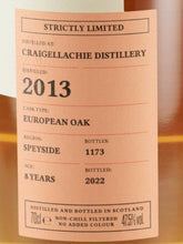 Load image into Gallery viewer, Capermore Strictly Limited Craigellachie 8 Years 2013