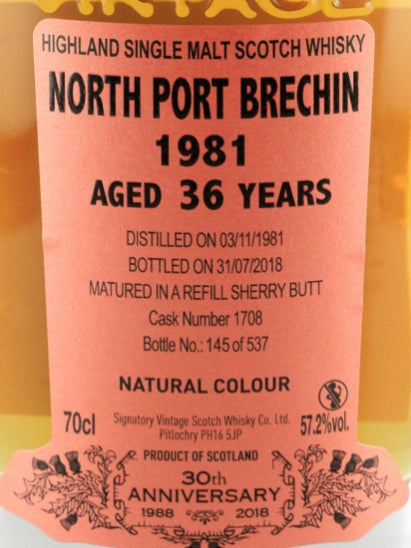 Signatory North Port Brechin 36 Years 1981 30th Anniversary