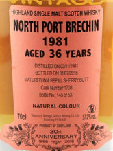 Load image into Gallery viewer, Signatory North Port Brechin 36 Years 1981 30th Anniversary