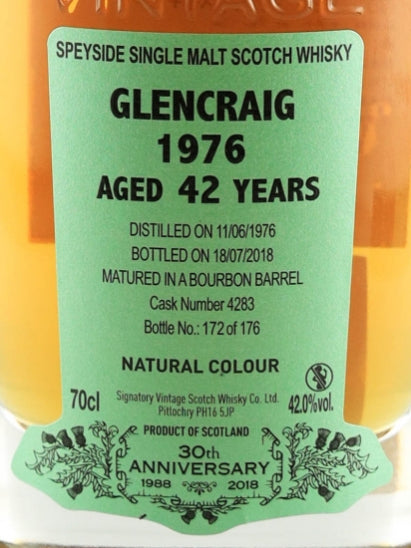Signatory Glencraig 42 Years 1976 30th Anniversary