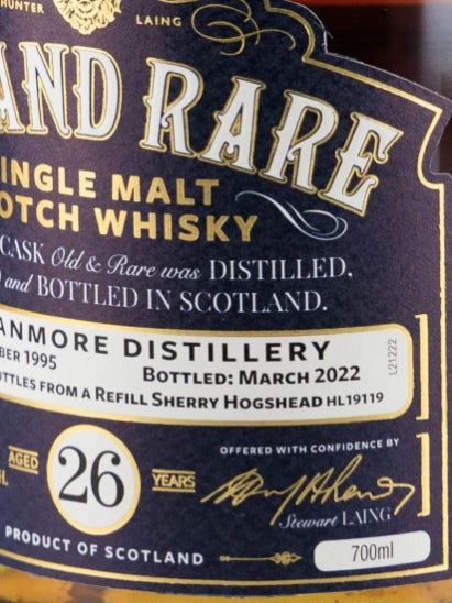 Old & Rare Cragganmore 26 Years 1995