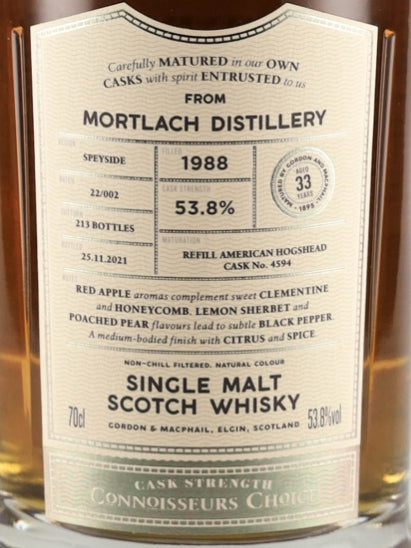 Connoisseur's Choice Cask Strength Mortlach 33 Years 1988