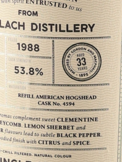 Connoisseur's Choice Cask Strength Mortlach 33 Years 1988