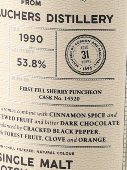 Connoisseur's Choice Cask Strength Glenfarclas 31 Years 1990