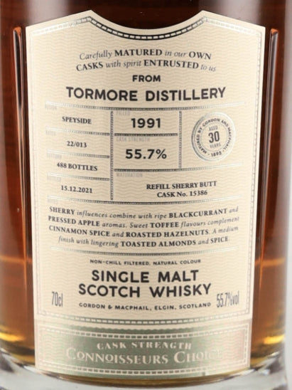 Connoisseur's Choice Cask Strength Tomore 30 Years 1991