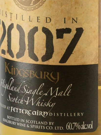 Kingsbury Gold Fettercairn 14 Years 2007
