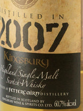 Load image into Gallery viewer, Kingsbury Gold Fettercairn 14 Years 2007