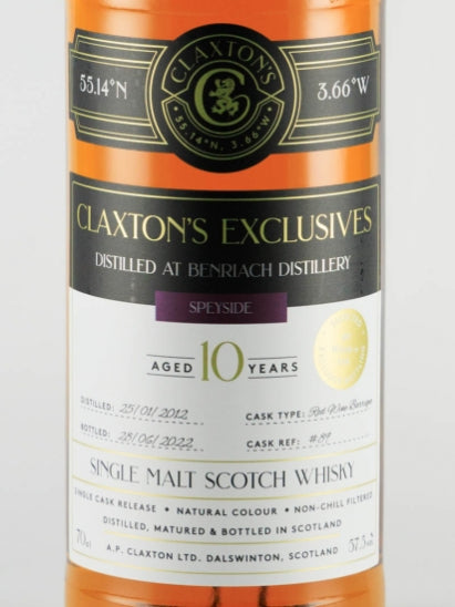 Claxton's Exclusives Benriach 10 Years 2012