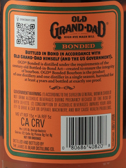 Old Grand Dad Bonded 1L