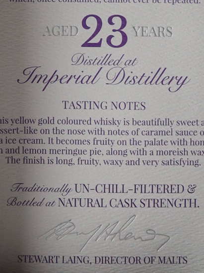 Old & Rare Imperial 23 Years 1998