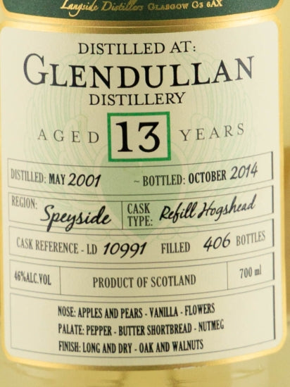 Douglas of Drumianrig Glendullan 13 years 2001 46% (low liquid level)