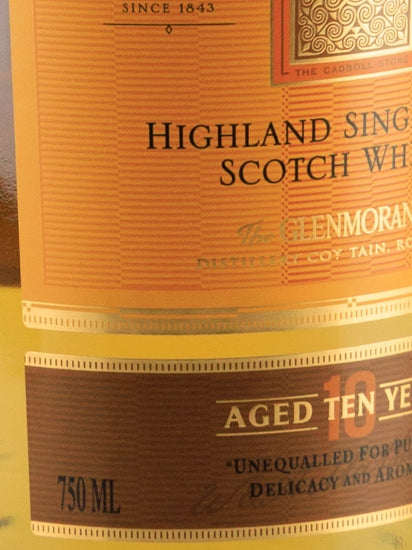 Glenmorangie 10 Years 750ml Old Label
