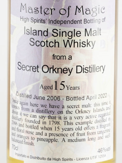High Spirits Secret Orkney 15 Years 2006
