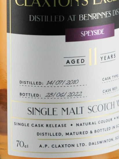 Claxton's Exclusives Benrinnes 11 Years 2010
