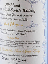 Load image into Gallery viewer, Glen Garioch 14 Years 2008 for Bar Speak Easy