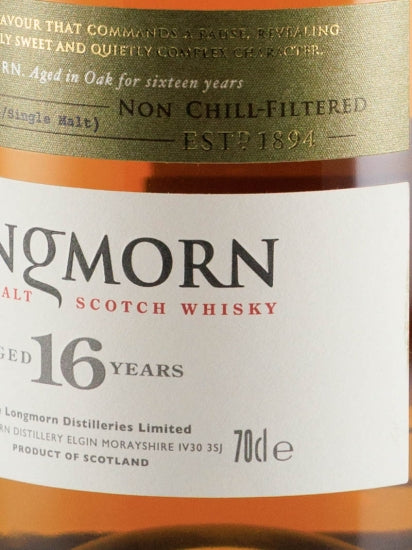 Longmorn 16 Years Old Label