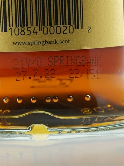 Springbank 21 Year 2022 Release [Parallel Import] (Defective Label)