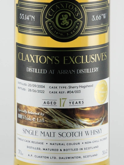 Claxton's Exclusives Arran 17 Year Old 2004 51.1% 700ml - image 2