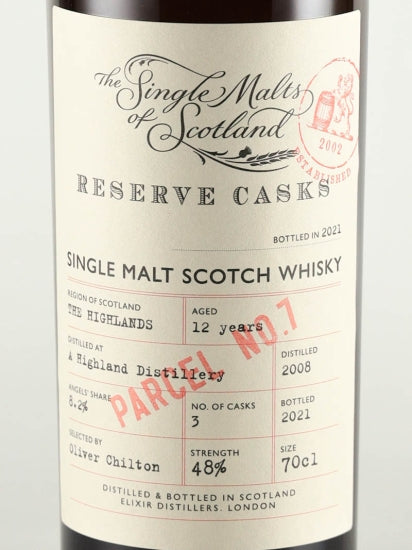 The Single Malts of Scotland Reserve Cask Highland 12 Year Old 2008