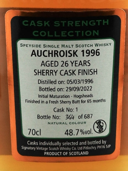 Signatory Auchroisk 26 Year Old 1996