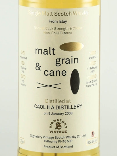Malt, Grain & Cane Caol Ila 13 Year Old 2008 from Signatory