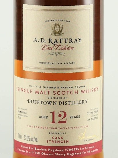 AD Rattray Dufftown 12 Years 2009 52%