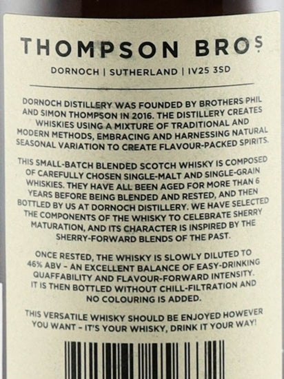 Dornoch TB/BSW Blended Scotch Whisky