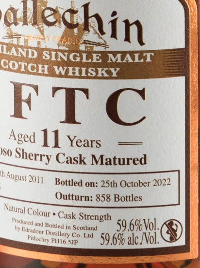 Ballechin 11 Year Old 2011 Sherry Cask Matured